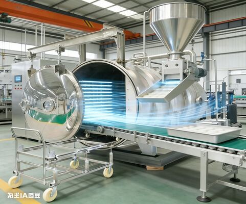 Przemysłowa suszarka sublimacyjna, pojemność 200KG. Wydajne przetwarzanie składników masowych, farmaceutyków i żywności premium