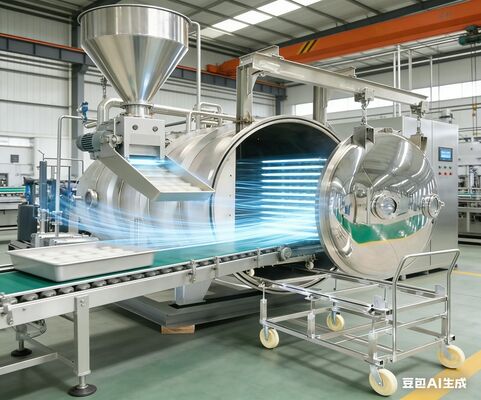 Komercyjna suszarka lodowa 100-150 kg na partię dla mięsa, owoców morza i ziół Szybkie suszenie z systemem CIP i niską konserwacją