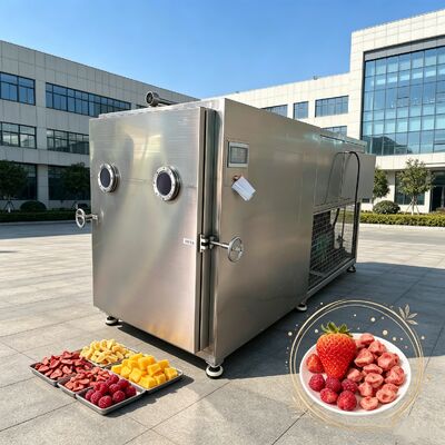 Liofilizator do warzyw o pojemności 100 kg z zakresem temperatur minus 50 plus 50 stopni Celsjusza i dwustopniową rotacyjną pompą próżniową